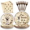 96Pcs Tini Bit Bridal Shower Party Supplies A Bride In A Tini Bit Paper Plates and Napkins Espresso Martini Bachelorette Tablewa