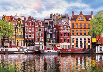 Educa - Dancing Houses, Amsterdam - 1000 Piece Jigsaw Puzzle - Puzzle Glue Included - Completed Image Measures 26.8' X 18.9' - Ages 14+ (18458)