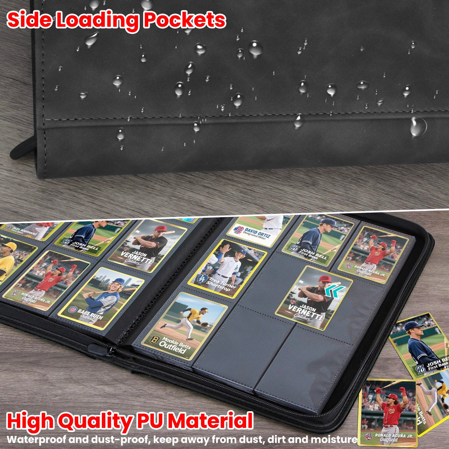 Pok?pal Trading Card Binder  9 Pocket Card Collection Binder for 540 Cards  enhanced Card Book Double Sided Pocket  Collector Album Card Holder Folder for TCG PM MTG OPCG YGO Sports Cards (Black)