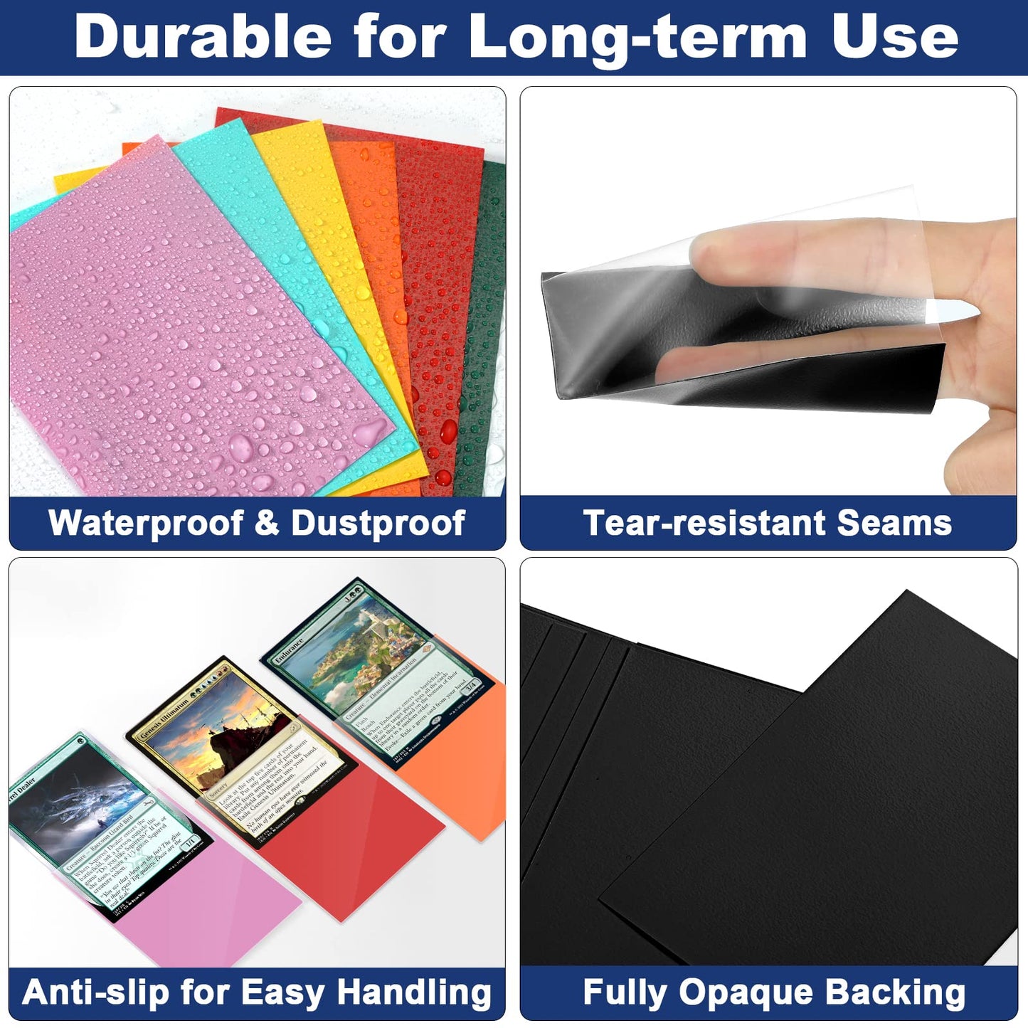 Blue MTG Card Sleeves 200 Pack  Standard Card Sleeves Sturdy MTG Sleeves Matte Back Finish  Perfect Shuffling - Protect All Your Trading Cards Collectible Cards by Fabmaker  Never Tear