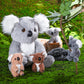 Lenwen 5 Pcs Koala Bear Stuffed Animal Set 12.6 Inch Mommy Koala Plush With 4 Cute Babies In Her Zippered Tummy Soft Cuddly Nursery Koala Plushie For Boys Girls Birthday Baby Shower Party Favor Gifts
