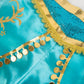 Akokvlar Girls Arabian Princess Costume Halloween Party Dress Up Outfits (Blue, 5-6 Years)