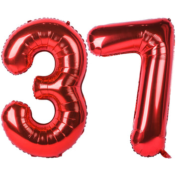 40 In Red Number Balloons Helium Foil Mylar Balloon Birthday Party Banquet Decoration Digital 37