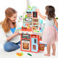 HOLYFUN Kids Kitchen Playset, Kitchen Set for Toddler with Sound and Light, Cooking Stove with Steam, Play Sink and Toy Kitchen
