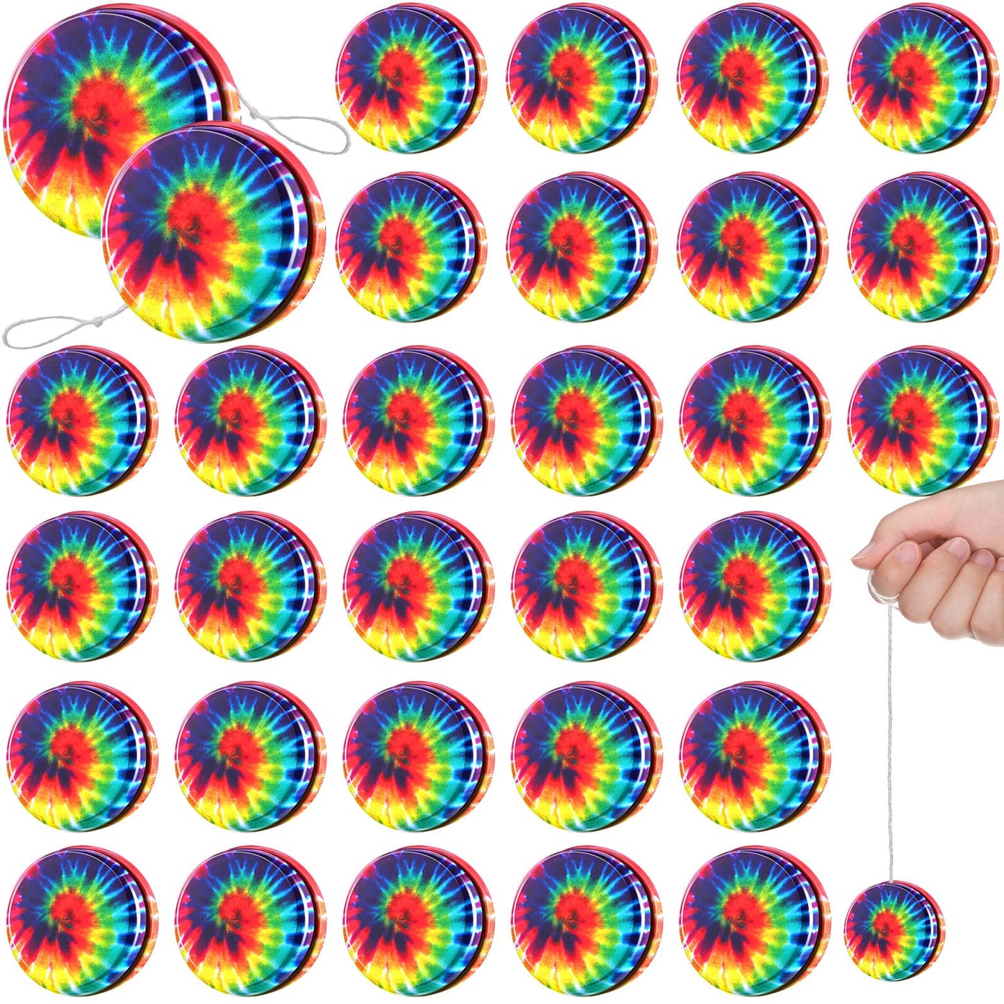Sosation 32 Packs Bulk Yo Yos Bulk Yo Yo Metal Rainbow Yo Yo Toys in Assorted Designs  Yo Yo Party Favors Holiday Goodie Bag Stuffers for Birthday Party Favors  Prizes  Holiday Gifts