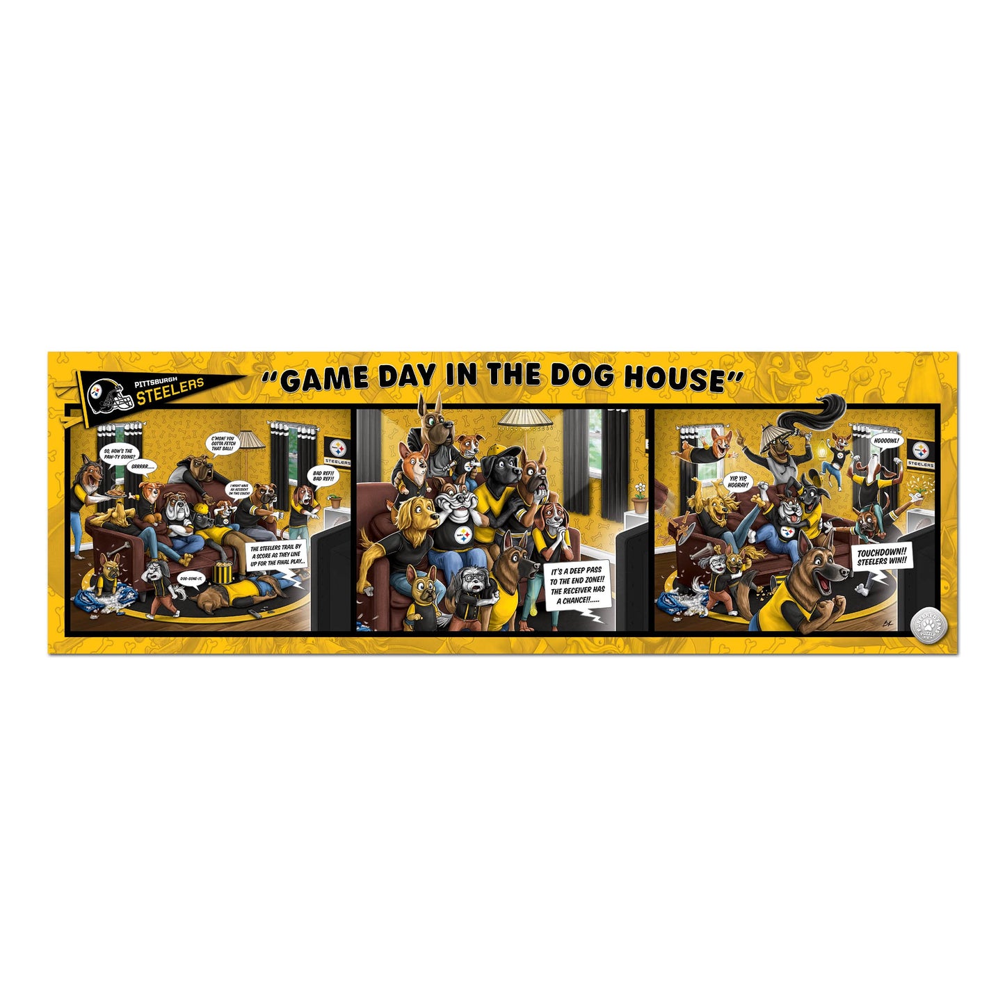 Youthefan Nfl Pittsburgh Steelers Game Day In The Dog House 1000Pc Puzzle