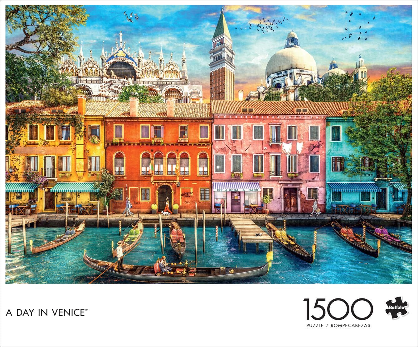 Buffalo Games - Dominic Davison - A Day In Venice - 1500 Piece Jigsaw Puzzle For Adults -Challenging Puzzle Perfect For Game Nights - Finished Size Is 38.50 X 26.50