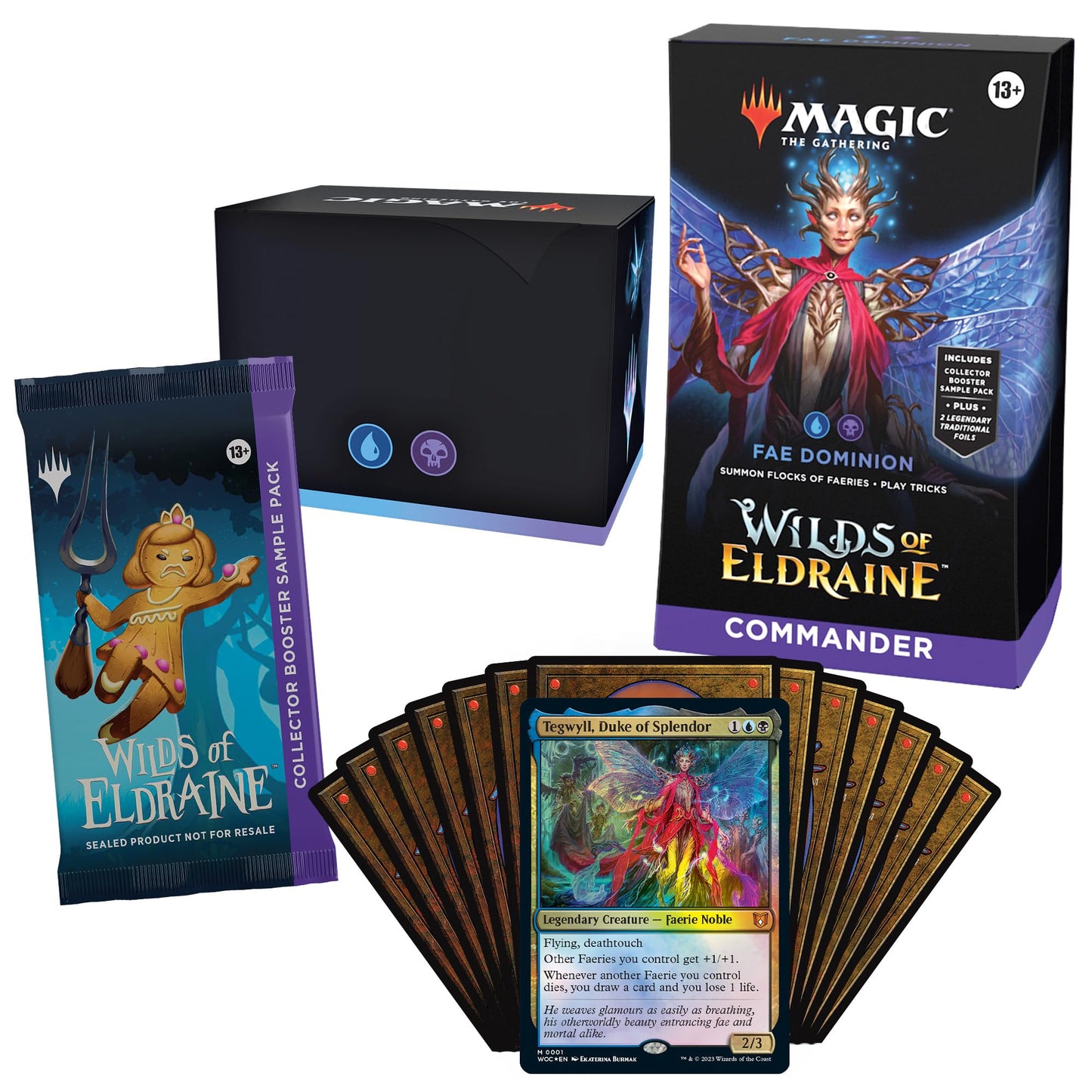 Magic The Gathering Commander Deck - FAE Dominion, 100 Cards, Multicolor, Model D24830000, Includes Collector Booster Pack