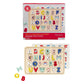 Petit Collage Multi-Language Alphabet Wooden Jigsaw Tray Puzzle – Abc Puzzle With 26 Letter Pieces And 4 Icon Sheets, Language Development Toys In English, French, Italian & German, Ideal For Ages 3+