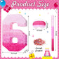 Sratte Number Piñata Pink Piñata Birthday Decorations Gradient With Stick Blindfold Confetti For Girls Boys Birthday Anniversary Party Decorations Supplies(Number 6)