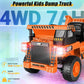 Hikole Ride On Dump Truck For Kids, 12V Ride On Car With Parent Remote, Shovel, Electric Dump Bed, Music Player, Ride On Construction Vehicles For Kids For Boys Girls, Orange