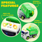 JOYIN 4 Pcs 7'' Long Vehicle Toy Set, Toddlers Cars with Lights and Siren Sound, Including Play Police Car, School Bus, Toy Garb