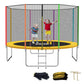 Skok Trampolines 12Ft Colorful Kids Trampoline With Enclosure Net, Trampoline Outdoor For Kids And Adults, With Spring Pad, Jump