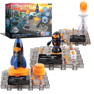 Discovery #Mindblown Action Circuitry Electronic Experiment Complete Stem Set, Build-It-Yourself Engineering Toy Kit, Explore Th
