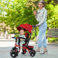 INFANS Kids Tricycle, 4 in 1 Stroll Trike with Adjustable Push Handle, Removable Canopy, Retractable Foot Plate, Lockable Pedal,