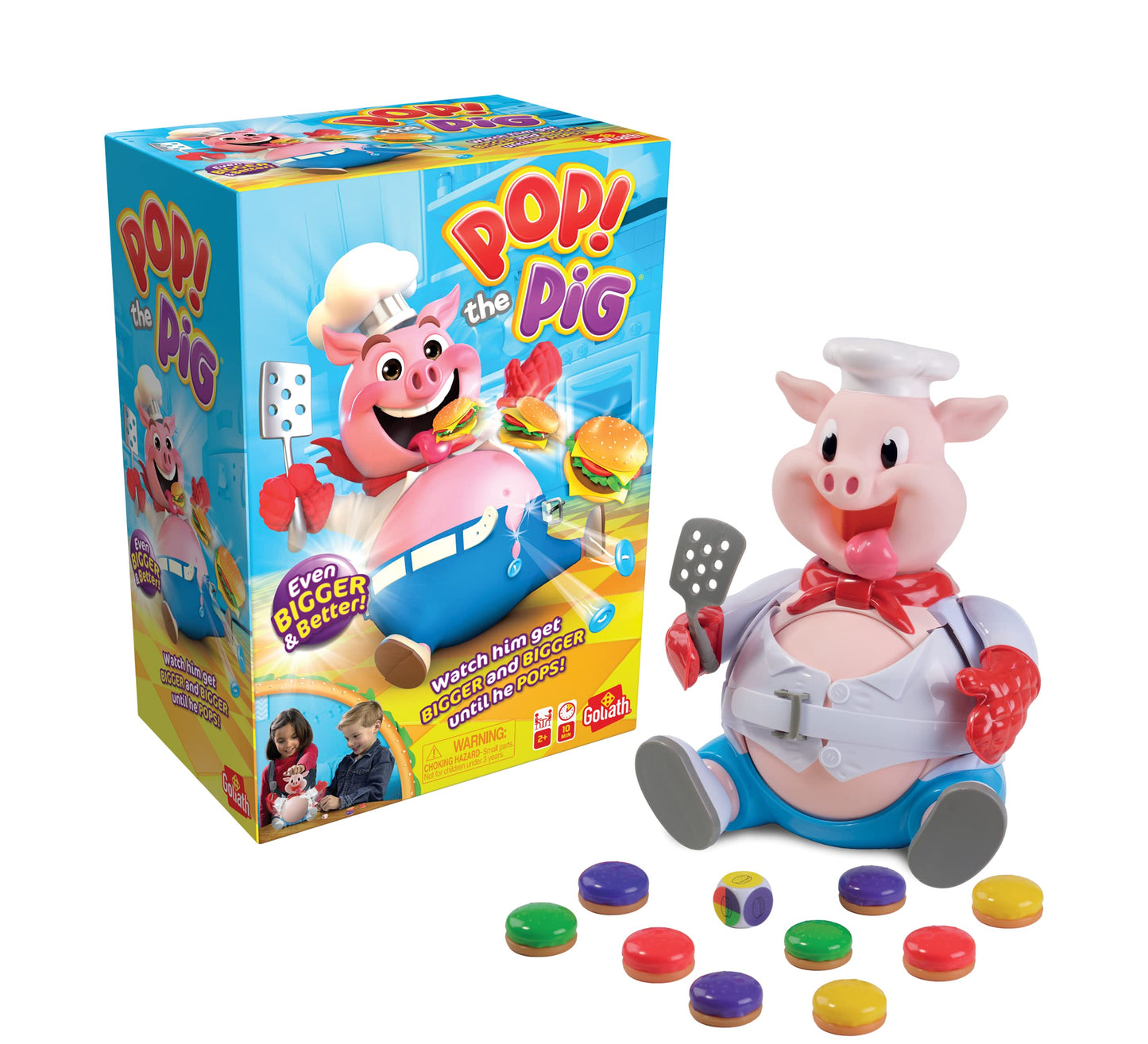 Goliath Pop The Pig Game - Fun Burger Feeding Toy, Multi Color, Model 920896, Plastic