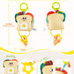 Jollybaby Baby Pull Vibration Toy - Tummy Time Sensory Hanging Toys for Car Seat  Stroller  Crib & Play Gym  with Babies Rattles & Teether  Air Travel Toys for Toddlers Gift- Toast