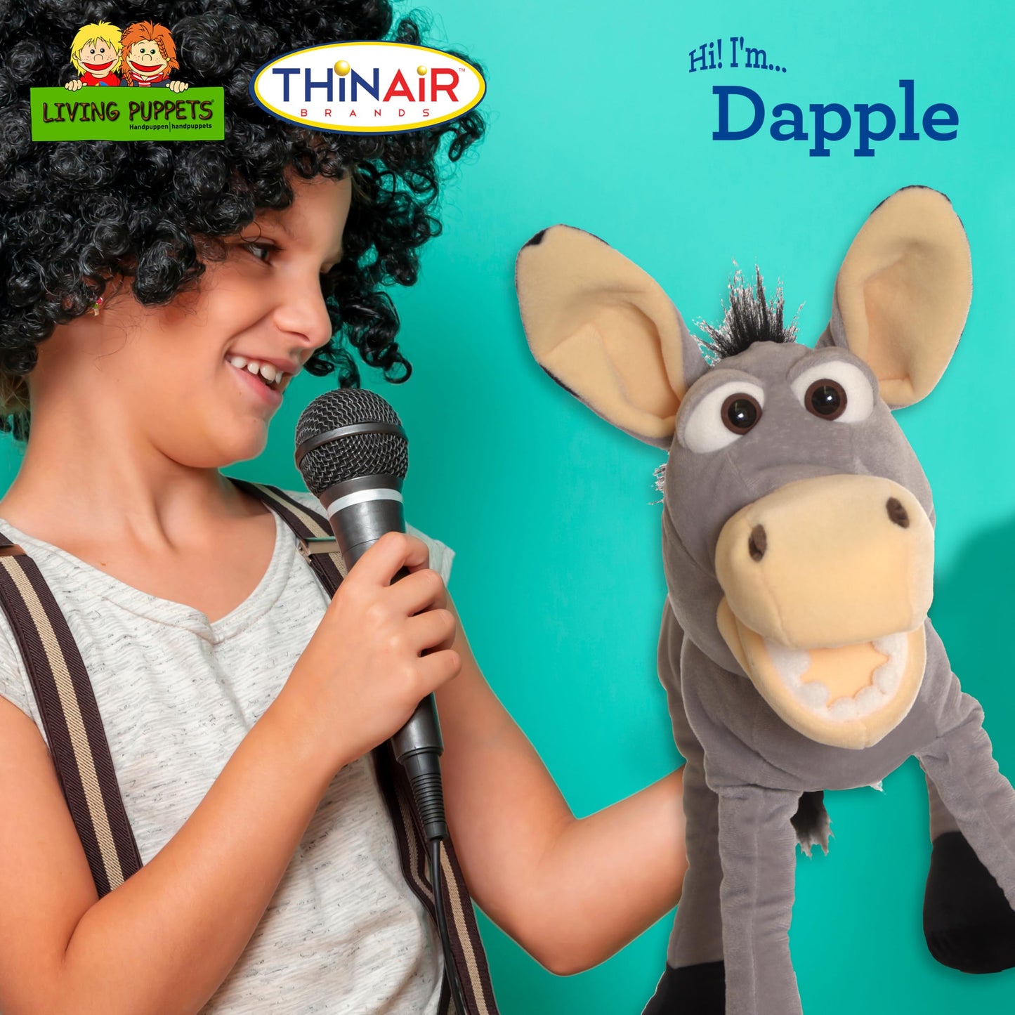 Living Puppets 19-Inch Plush Donkey Hand Puppet - Fine European Design  Ultra-Soft and Cuddly  Promotes Child Development  Safety Certified  Teacher-Recommended for Boys and Girls