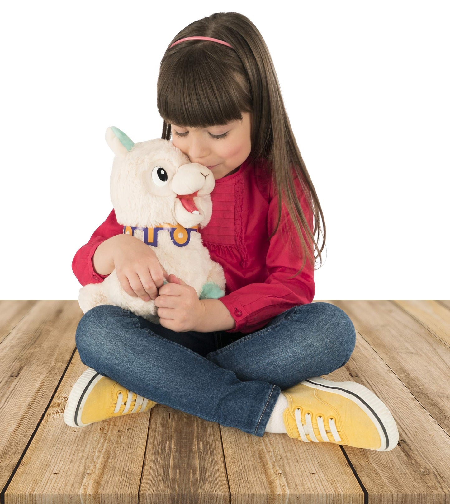 Club Petz Spitzy The Funny Llama Interactive Plush Toy, 10 inches, Cream, Plush, Model 91825IM3