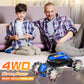 Aiqi Remote Control Car,2.4GHz 4WD Gesture Sensing RC Stunt Car with Cool Music and Light,Double-Sided Rotating 360 Flips Car To