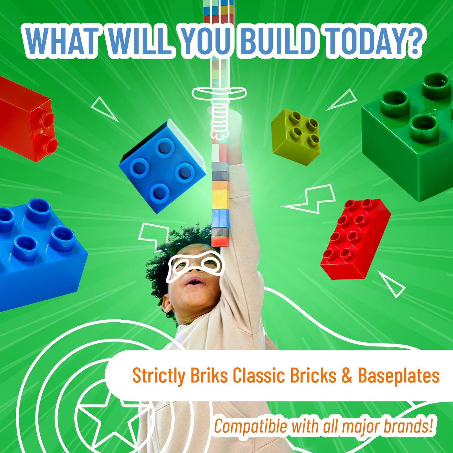 Strictly Briks Compatible With Lego 4 Pack Classic Stackable Baseplates 10X10 In, Building Bricks Plates With 32 X 32 Studs, Tow