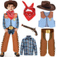 Toylink Kids Cowboy Costume For Boys Halloween Dress Up Leather Western Outfit With Accessories For Role Play Party