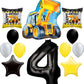 Construction Party Dump Truck Bulldozer 4th Birthday Balloon 12 Piece Set