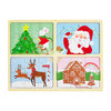 Mud Pie Kids 4 in 1 Holiday Puzzle, Santa, 7 1/2 x 10 3/4