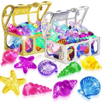 Pool Toys, 36 Pcs Dive Gems For Kids 4-8,8-12, Assorted Diving Colorful Diamond With 2 Treasure Boxes, Summer Swim Beach Water T