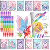 BenLouis 24 Butterfly Mini Coloring Books Kids with 24 Stacking Crayons Butterfly Theme Party Favors Activity Books Bulk for Kid