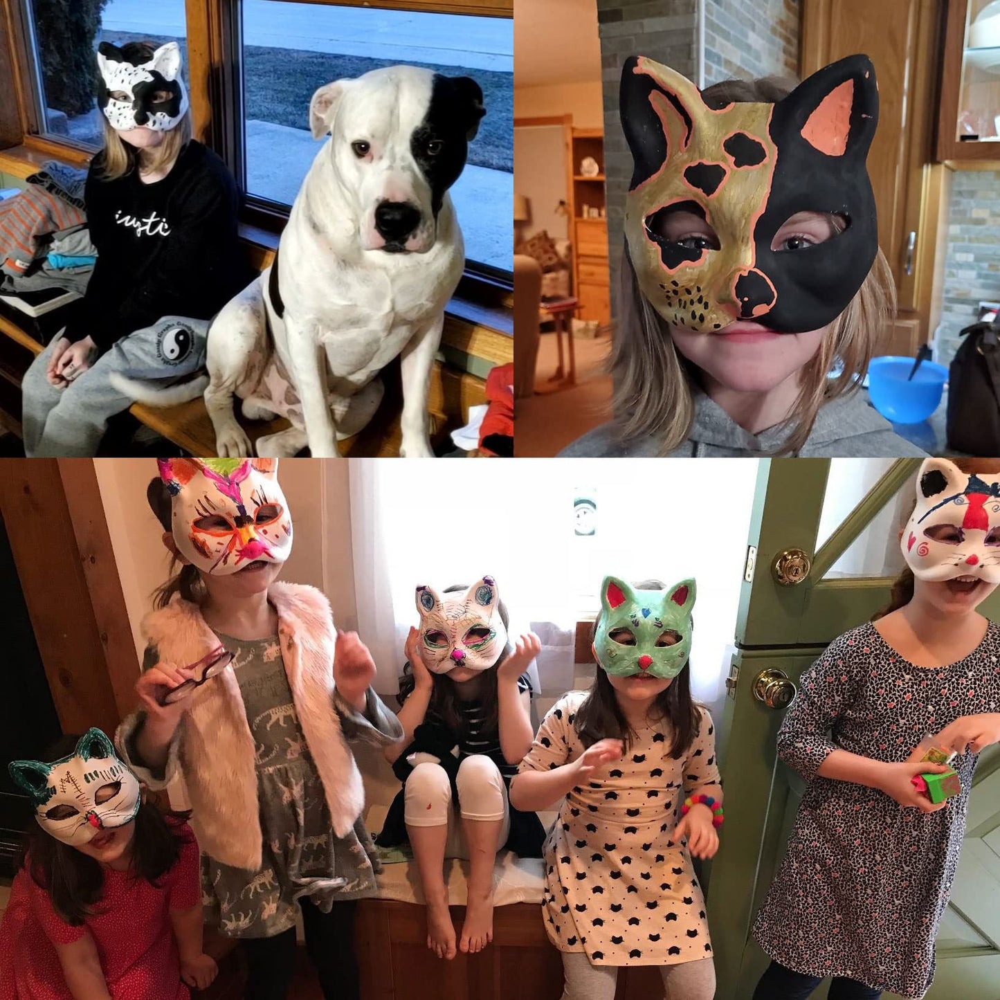 Yabber Cat Masks | 10 Pack | Mask Painting for Kids | Arts & Crafts for Children - Boys or Girls - Halloween | Party Favor | Fal