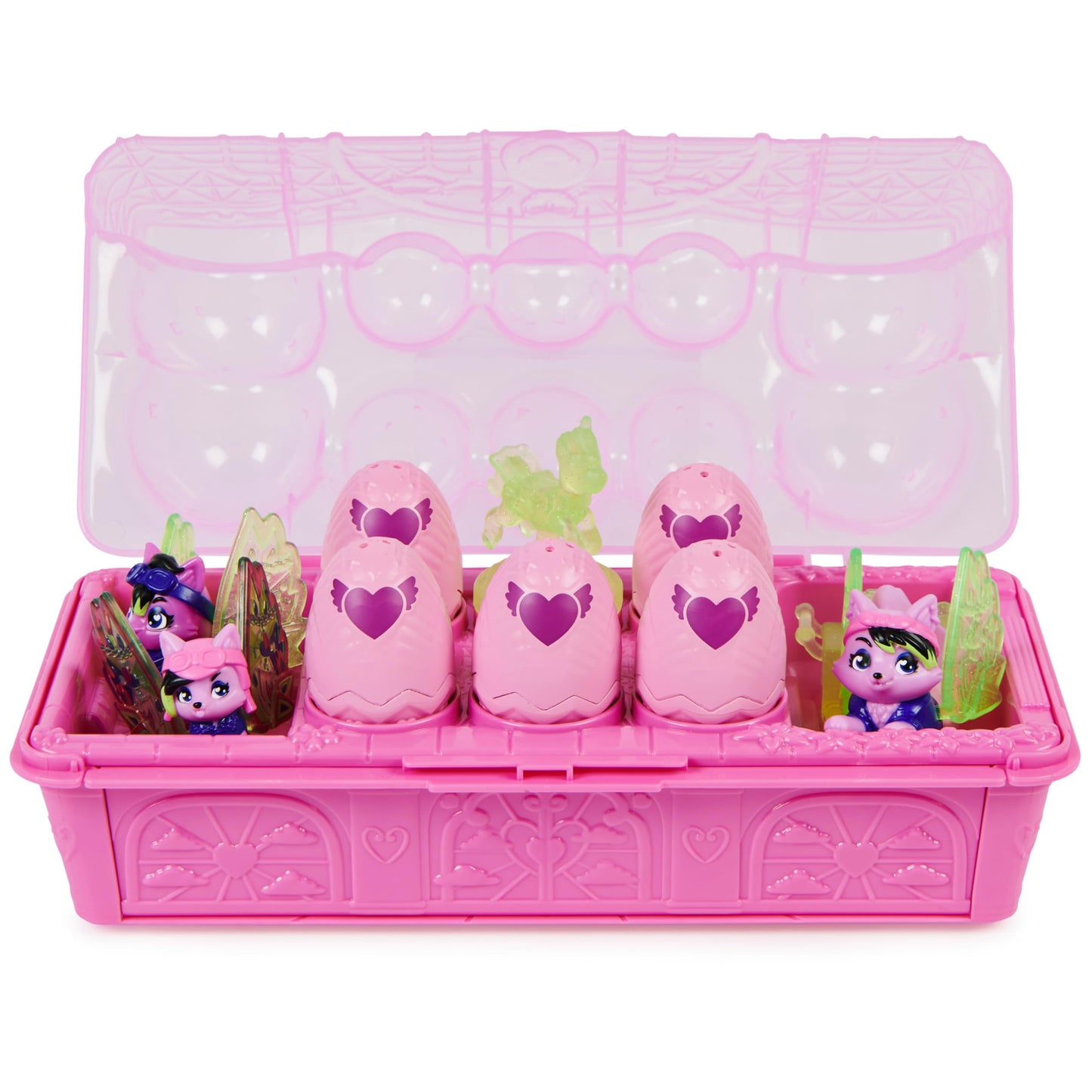 Hatchimals CollEGGtibles Rainbow-cation Wolf Family Playset, 10 Characters, 2 Accessories, Plastic, Model 6064438
