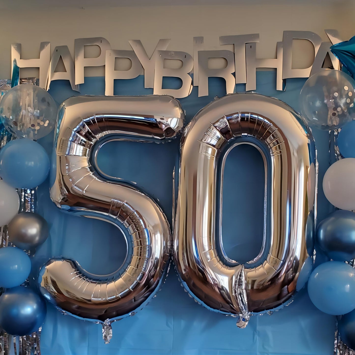 Paticool Silver Number 0 Balloon, 40 Inch Large Number Foil Mylar Balloons For Girl Boy Birthday Party Celebration Decorations S