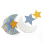 Blue-Gold Silver Party-Decorations Moon-Star Garland - 62Ft Twinkle Little Star Hanging Streamers Banner,Eid Ramadan Mubarak Dec