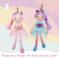 June Garden 16'' Unicorn Doll Anya - Pink Hair Plush Rag Doll for Toddler Girls - Soft Companion Gift for 2+ Years - Pink Dress