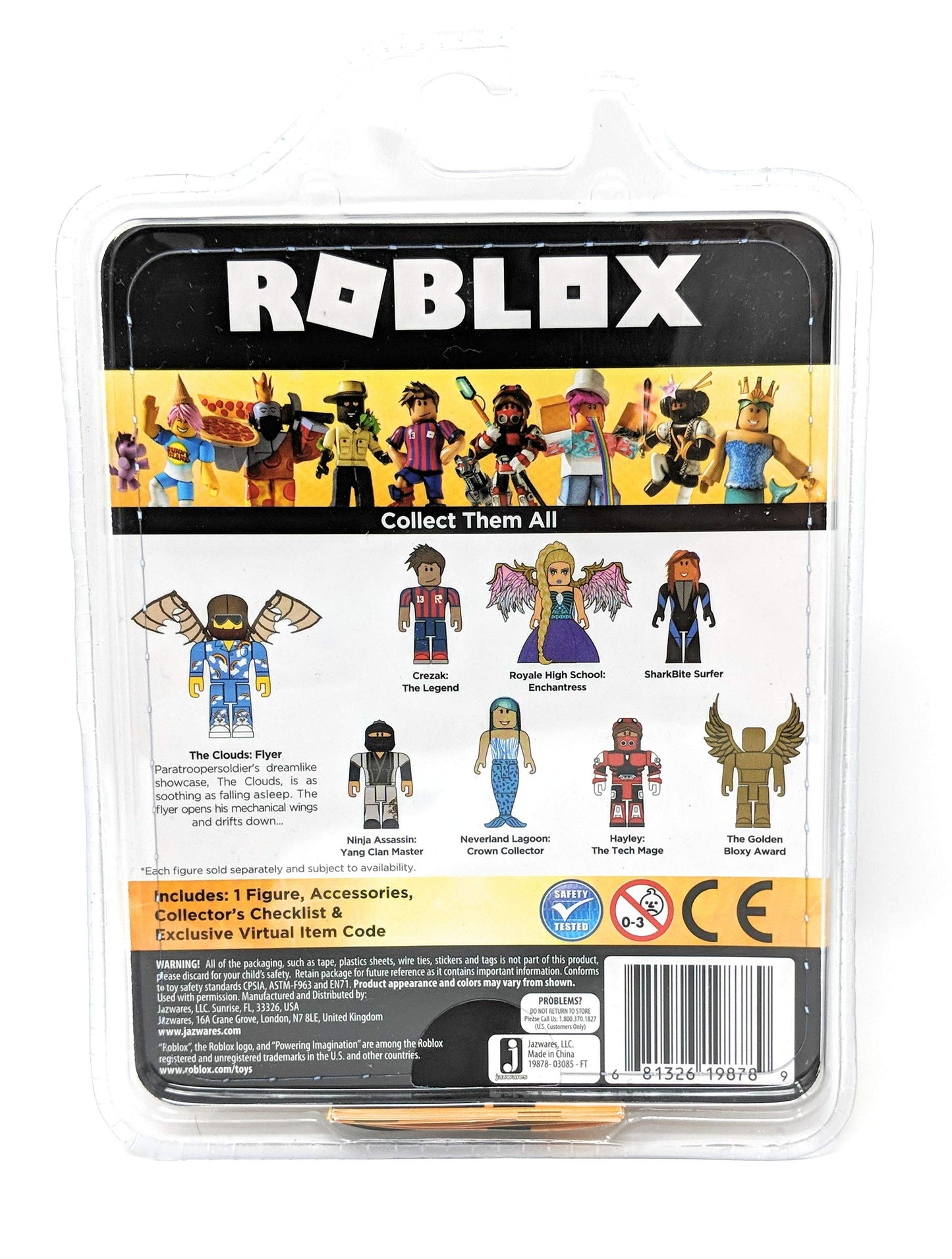 Roblox Gold Collection The Clouds: Flyer Single Figure Pack With Exclusive Virtual Item Code