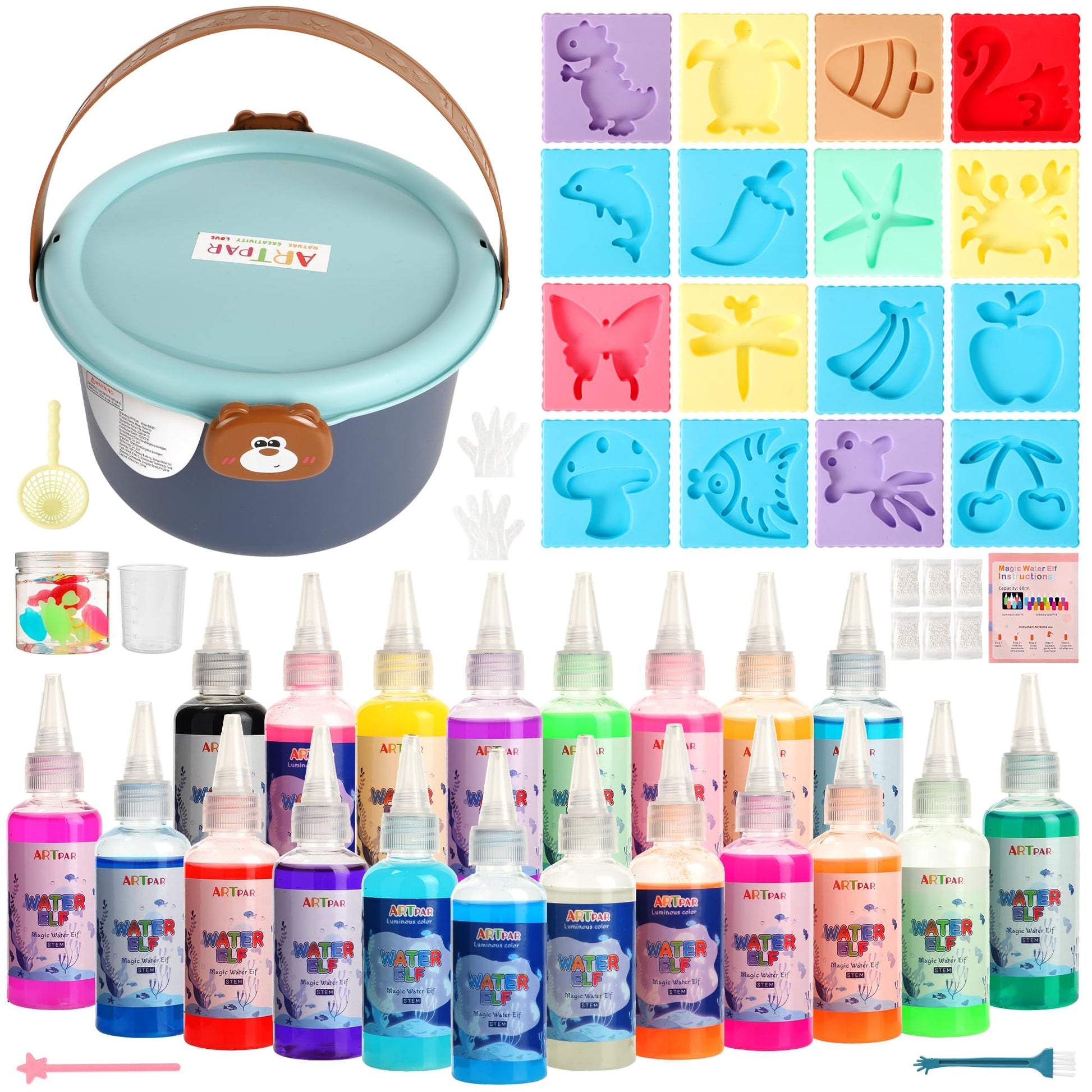 ARTPAR Magic Water Elf - 20 Colors Aqua Fairy Water Gel kit for Kids, Create Your Own Water Pets & Fairy Toys, Fun Sensory Craft
