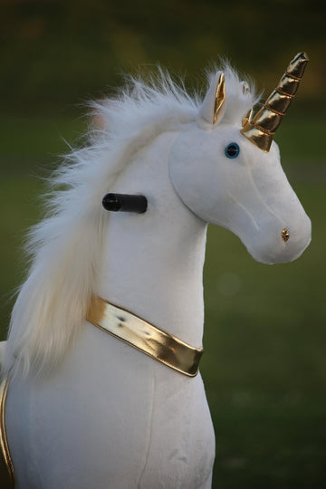 Medallion - My Pony Ride On Real Walking Horse For Children 5 To 12 Years Old Or Up To 110 Pounds (Color Medium Golden Unicorn) For Girls 5 To 12 Years Old
