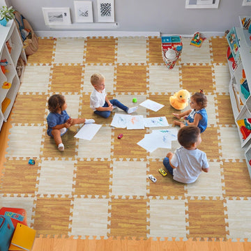 Skyweaver Foam Play Mat For Kids, Eva Non-Toxic Interlocking Floor Mats, Solid Colored Baby Playmat Foam Puzzled Floor Mats, Bab