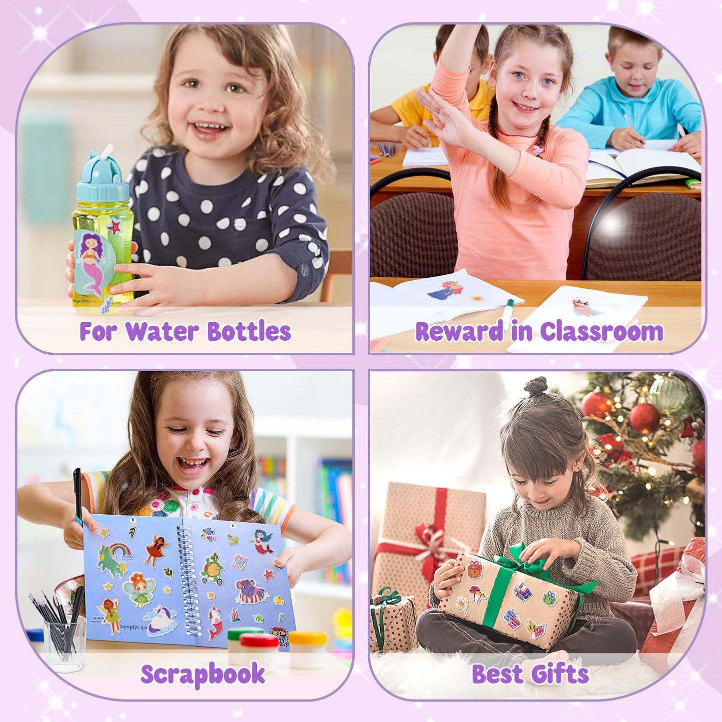 1000+ Holographic Stickers For Kids - 45 Different Sheets Of 3 Themes Craft, Animal, Fairy Tale And Birthday Party, Kids Sticker