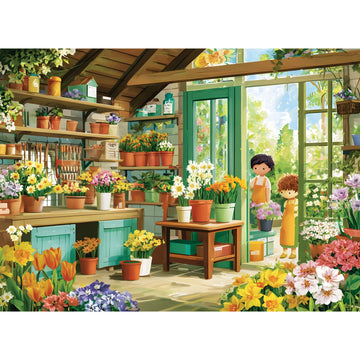 500 Piece Jigsaw Puzzles for mature-themeds  Cozy Flower Shop with Children Puzzles for mature-themeds  Fun and Challenging Puzzle for Family Time  Relaxing Gift for mature-themeds  Kids  Seniors  20.5 x 15 in