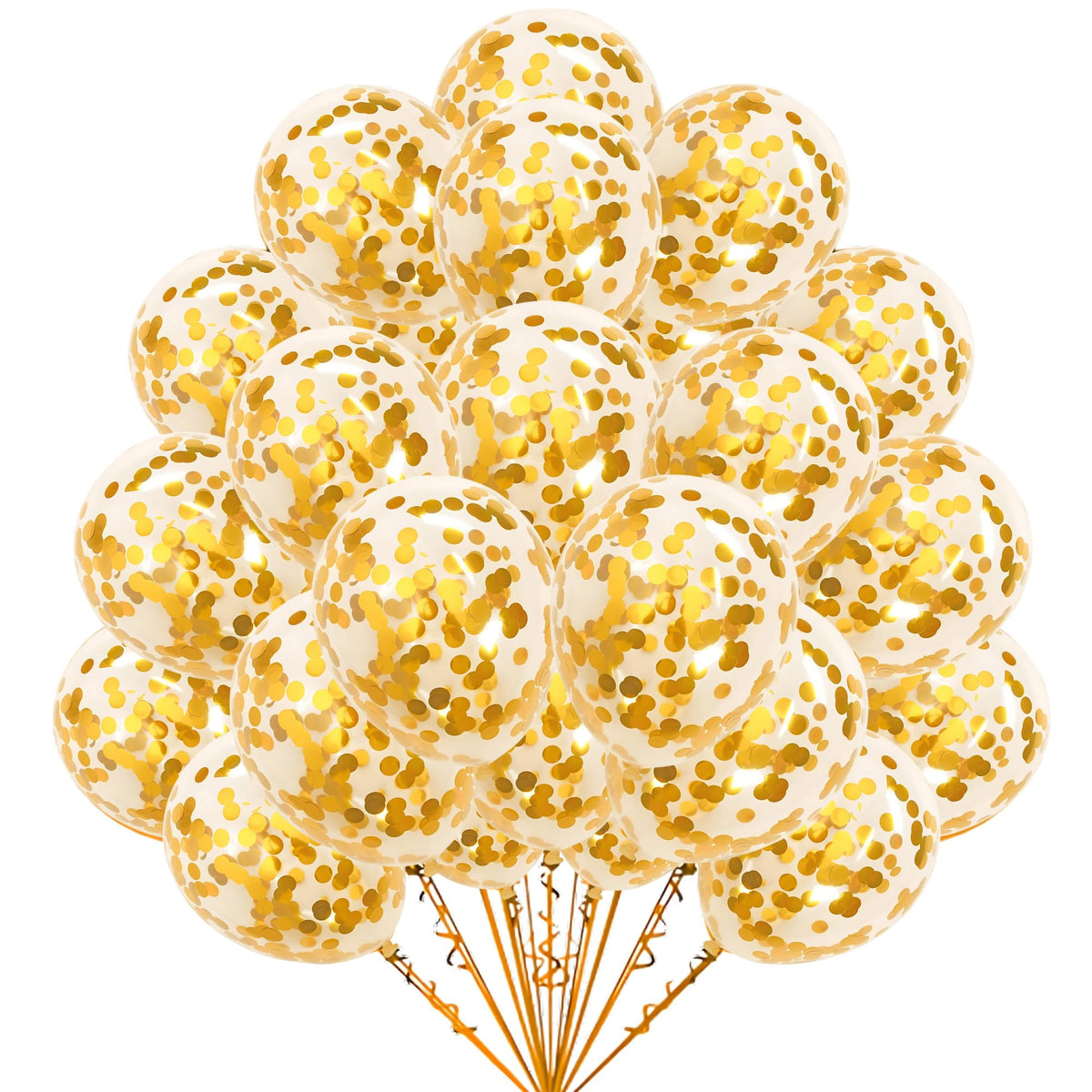Mystic Toy Store 20 Pcs Confetti Balloons for Birthday Decoration Kit Gold Boys Girls Kids Men Women Pack Items Itm Set Pre Fill