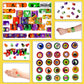 Garma Halloween Party Favors Toys for Kids, 25 Pcs Halloween Assorted Stamps with 12 Pcs Slap Bracelets and 288 Tattoos Hallowee