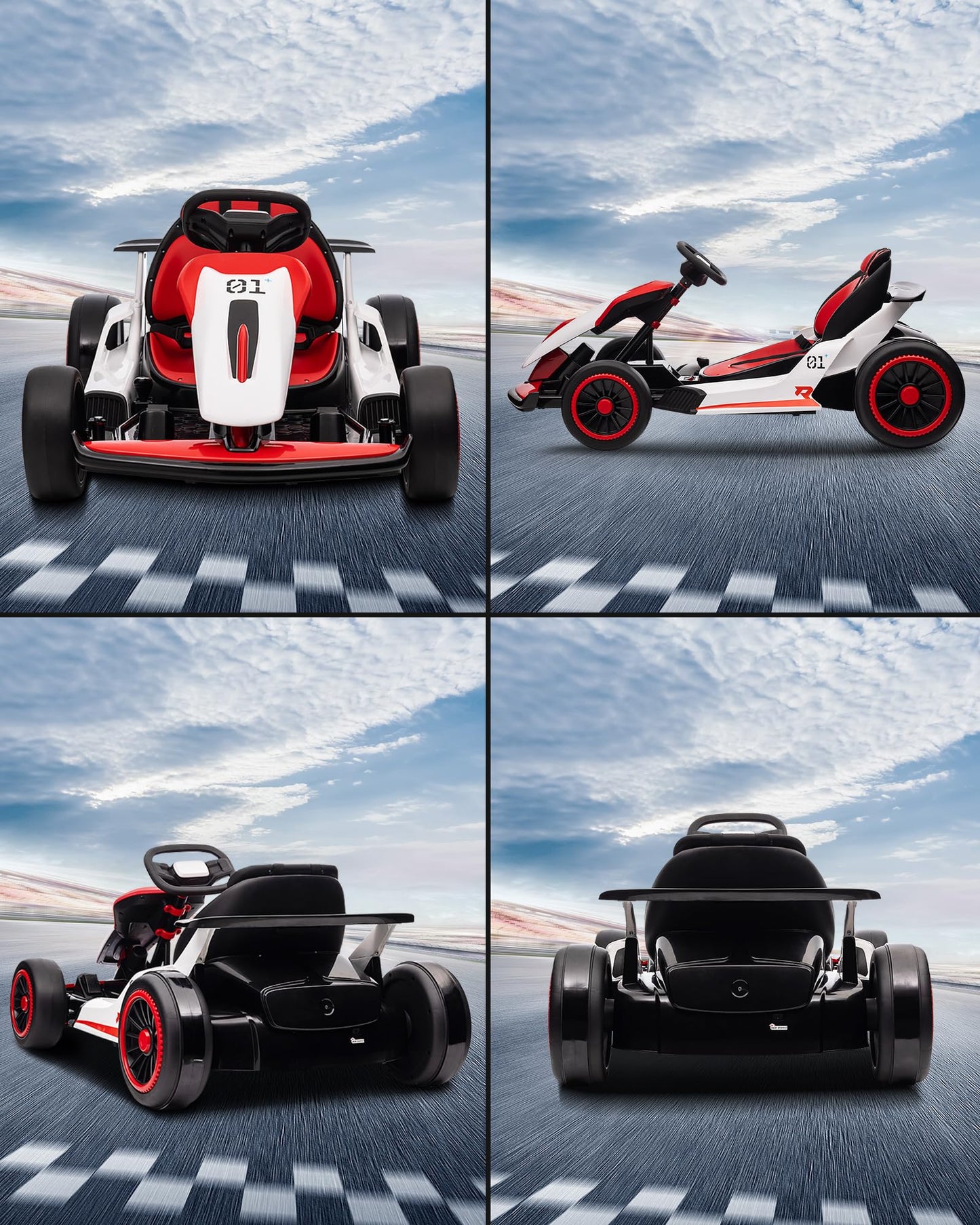 Garveelife Kids Ride On Race Car Toy,24V Ride On Go Kart With Long-Lasting Battery,Electric Drift Kart Toy With Powerful Motor F
