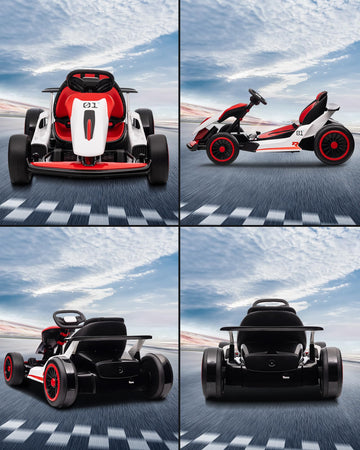 Garveelife Kids Ride On Race Car Toy,24V Ride On Go Kart With Long-Lasting Battery,Electric Drift Kart Toy With Powerful Motor F