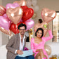 Rose Gold And Pink Heart Balloons, 18 Inch Red Pink Heart Shape Balloons Foil, 10 Pcs Red Light Pink Heart Balloon For Girls Wom