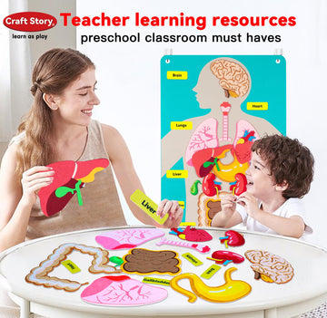 Craftstory Teaching Body Parts Felt Board Stories For Toddlers, Arts Crafts Toys For Kids Sensory Activities Teacher Daycare Supplies