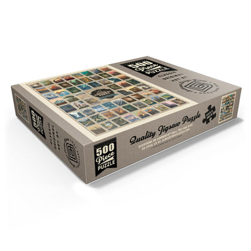 Mypuzzle 63 American National Parks: By Kenneth Crane, Vintage Poster - Premium 500 Piece Jigsaw Puzzle For Adults