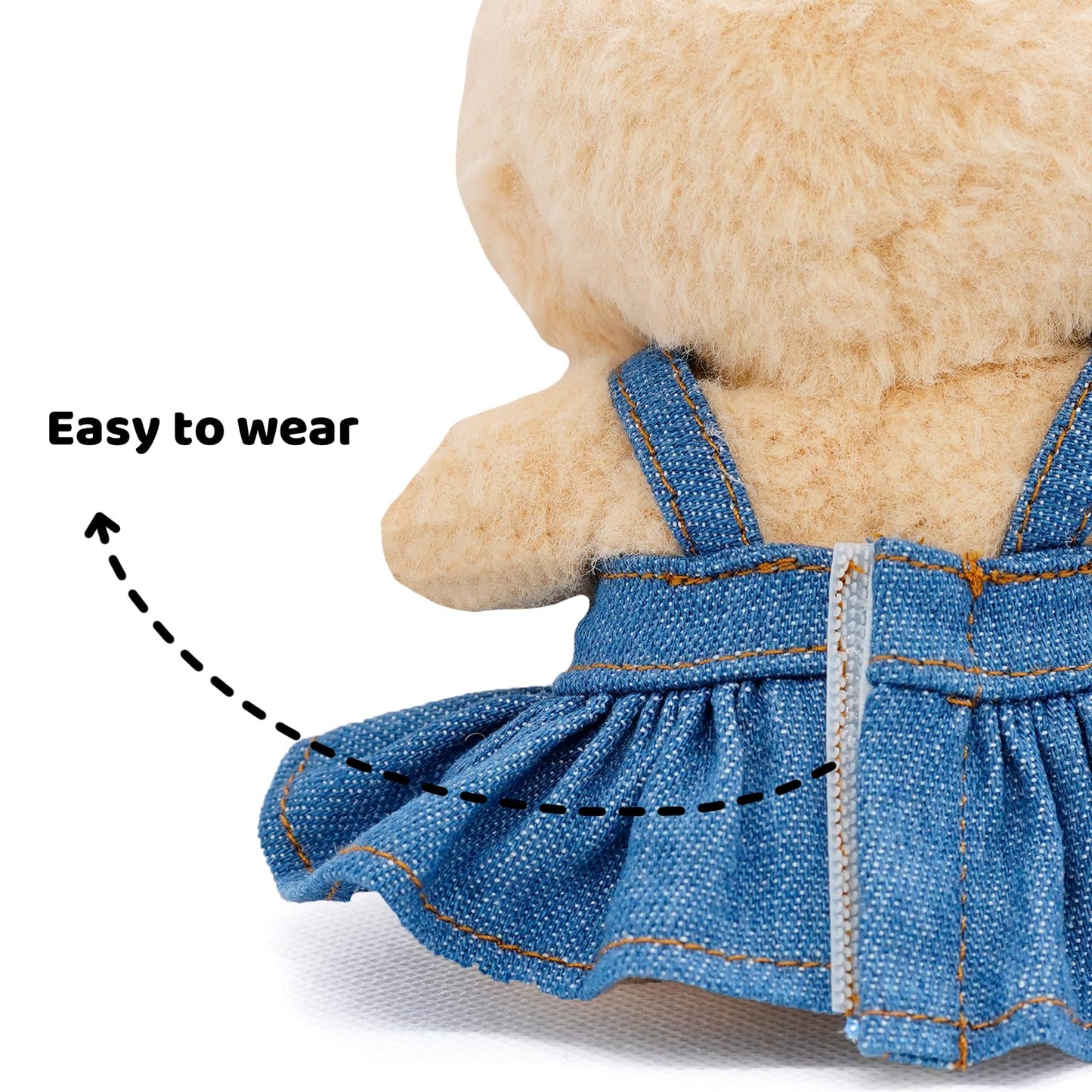 LYBHYQTII Doll Clothes for 17cm Dolls Cute Style enhanced Handmade Outfit 3 Piece Set Including a Denim Bow  Dress and Bag - Dolls Clothes Accessories for Play & Display - No Doll (Blue)