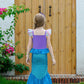 Aukidwld Little Girls Mermaid Costume Dress up Cosplay with bag accessories Halloween Christmas Birthday Gift 6-8Years